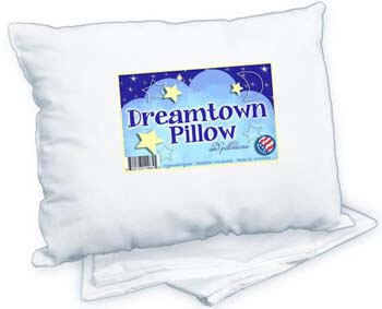 3. Dreamtown Kids Toddler Pillow With Pillowcase, White, 14x19