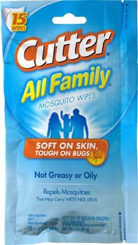 3. Cutter All Family Mosquito Repellent Wipes