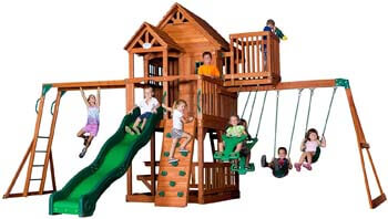4. Backyard Discovery Skyfort II Wood Swing Set