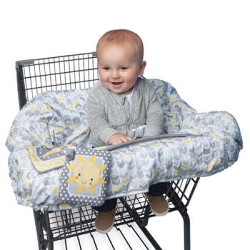 8. Boppy Shopping Cart and Restaurant High Chair Cover, Sunshine/Gray