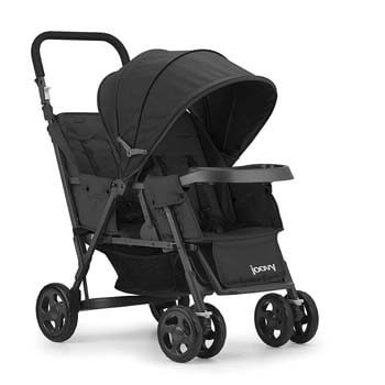 8. JOOVY Caboose Too Graphite Stand-On Tandem Stroller, Black