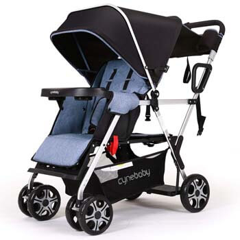 9. YIWANBA Double Stroller Convenience Urban Twin Carriage Stroller