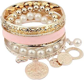 Cute Korean Style Coin Pearl Hollow Jewelry