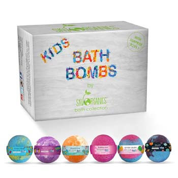 3. Sky Organics Kids Bath Bombs Gift Set with Surprise Toys Inside