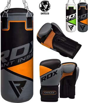 10. RDX Kids Punch Bag UNFILLED Set Junior Kick Boxing