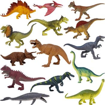 9. Boley 14-Pack 10 Inch Educational Dinosaur Toys