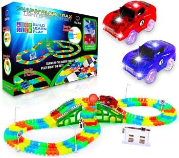 1. USA Toyz Glow Race Tracks and LED Toy Cars