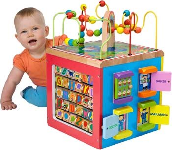 7. ALEX Toys Discover My Busy Town Wooden Activity Cube