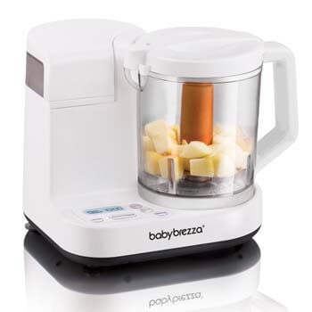 4. Baby Brezza Glass Baby Food Maker – Cooker and Blender to Steam and Puree Baby Food for Pouches in Glass Bowl