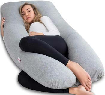 9. AngQi Full Body Pregnancy Pillow, U Shaped Maternity Pillow for Back Pain Relief and Pregnant Women