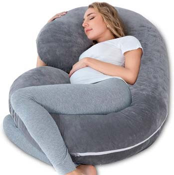 5. INSEN Pregnancy Pillow,Maternity Body Pillow with Pillow Cover,C Shaped Body Pillow for Pregnant Women