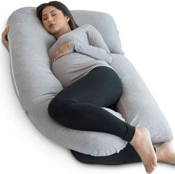 1. PharMeDoc Pregnancy Pillow, U-Shape Full Body Maternity Pillow - Support Detachable Extension