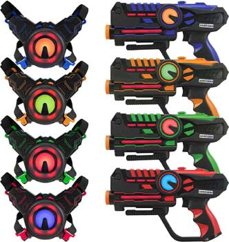 1. ArmoGear Laser Tag – Laser Tag Guns with Vests Set of 4