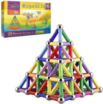 3. Veatree 150 Pcs Magnetic Building Sticks Blocks Toys