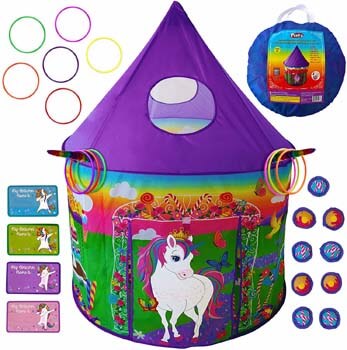 10. Playz Unicorn Toys Kids Play Tent for Girls