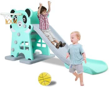 4. LAZY BUDDY Kids Slide, Sturdy Toddler Playground Slipping Slide Climber