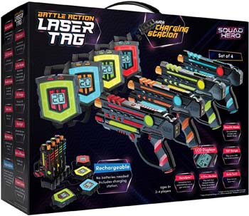 5. Squad Hero Rechargeable Laser Tag Set + Innovative LCDs and Sync