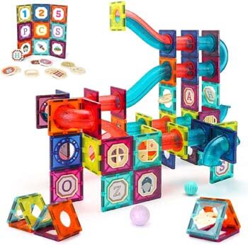 8. VATOS 125 PCS Magnetic Tiles, Magnetic Building Blocks