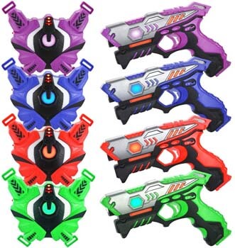 4. TINOTEEN Laser Tag Guns Set with Vests Guns Set of 4 Players