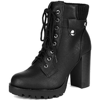 5. DREAM PAIRS Women's Fashion Ankle Boots - Chunky High Heel Booties