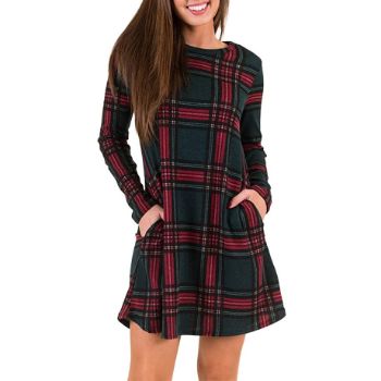 4. MIROL Women's Long Sleeve Plaid Color Block